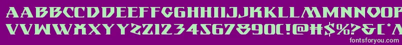 フォントEternalknightexpand – 紫の背景に緑のフォント