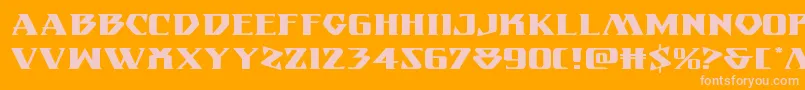 Fonte Eternalknightexpand – fontes rosa em um fundo laranja