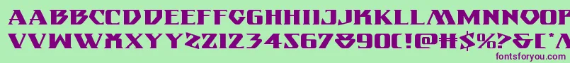 フォントEternalknightexpand – 緑の背景に紫のフォント