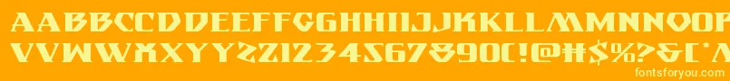 Eternalknightexpand-Schriftart – Gelbe Schriften auf orangefarbenem Hintergrund