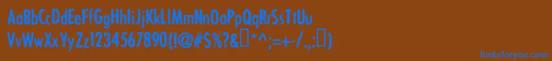 フォントBonvv – 茶色の背景に青い文字