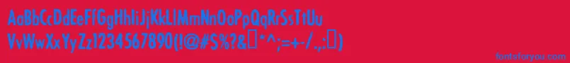 フォントBonvv – 赤い背景に青い文字