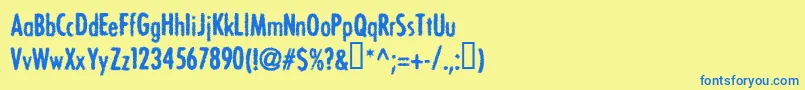 Bonvv Font – Blue Fonts on Yellow Background