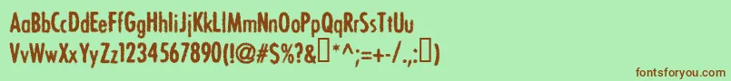 Bonvv Font – Brown Fonts on Green Background