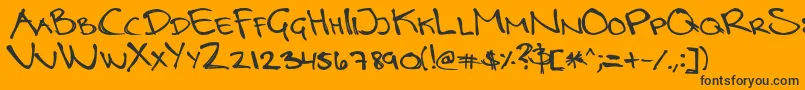 LottebyrueRegular Font – Black Fonts on Orange Background