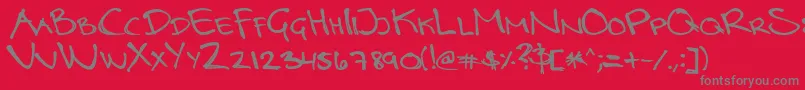 LottebyrueRegular Font – Gray Fonts on Red Background