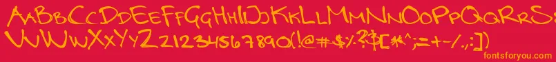 LottebyrueRegular Font – Orange Fonts on Red Background