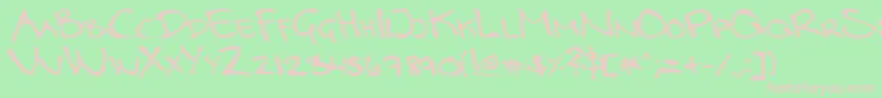 LottebyrueRegular Font – Pink Fonts on Green Background