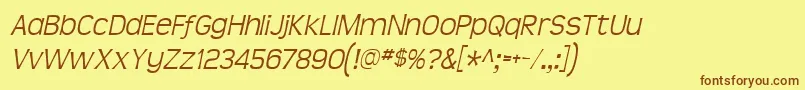 Teenlita Font – Brown Fonts on Yellow Background