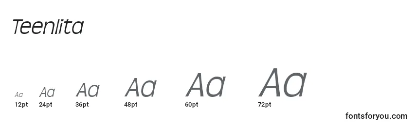 Teenlita Font Sizes