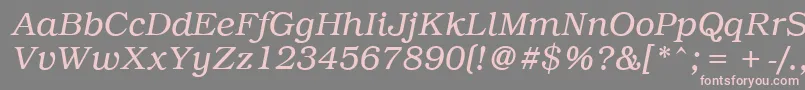 PcBrusselsLightitalic Font – Pink Fonts on Gray Background