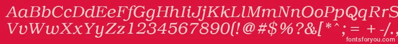 PcBrusselsLightitalic Font – Pink Fonts on Red Background