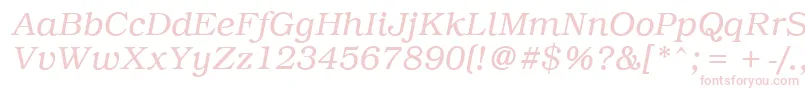 PcBrusselsLightitalic Font – Pink Fonts on White Background