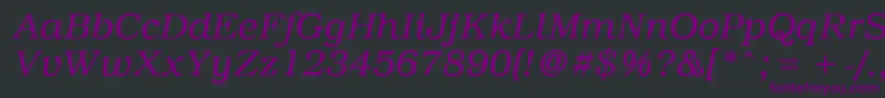 PcBrusselsLightitalic Font – Purple Fonts on Black Background