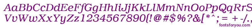 PcBrusselsLightitalic Font – Purple Fonts on White Background