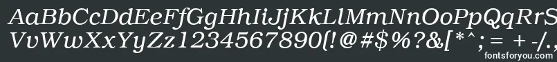 PcBrusselsLightitalic-fontti – valkoiset fontit mustalla taustalla