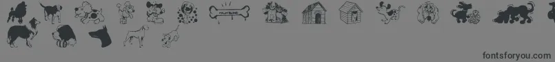フォントDogsCsp – 黒い文字の灰色の背景
