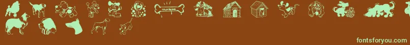 DogsCsp Font – Green Fonts on Brown Background