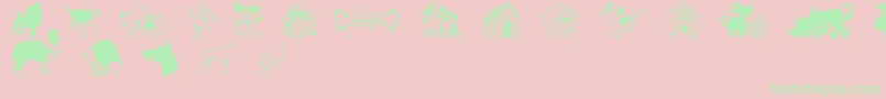 フォントDogsCsp – ピンクの背景に緑の文字