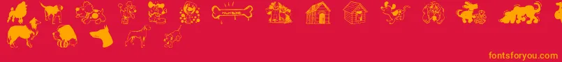DogsCsp Font – Orange Fonts on Red Background