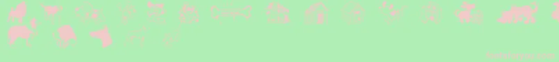 フォントDogsCsp – 緑の背景にピンクのフォント