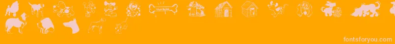 fuente DogsCsp – Fuentes Rosadas Sobre Fondo Naranja