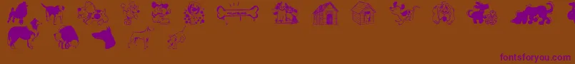 DogsCsp Font – Purple Fonts on Brown Background