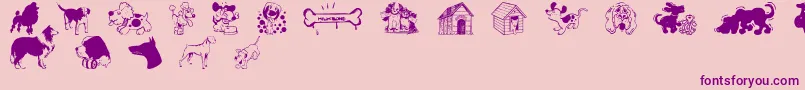 DogsCsp Font – Purple Fonts on Pink Background