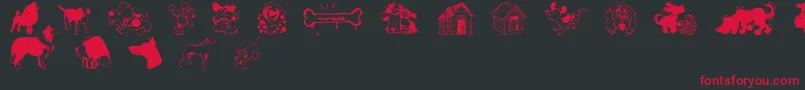 DogsCsp-Schriftart – Rote Schriften auf schwarzem Hintergrund