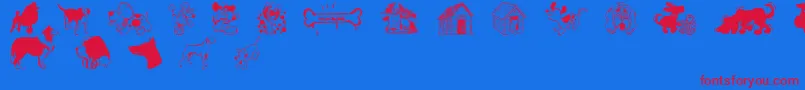 DogsCsp Font – Red Fonts on Blue Background