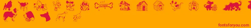 DogsCsp Font – Red Fonts on Orange Background