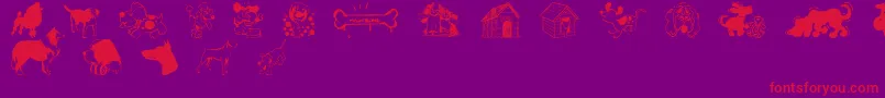 DogsCsp Font – Red Fonts on Purple Background