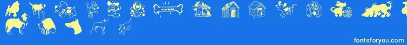 DogsCsp Font – Yellow Fonts on Blue Background