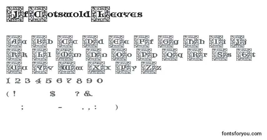 A fonte JfCotswoldLeaves – alfabeto, números, caracteres especiais