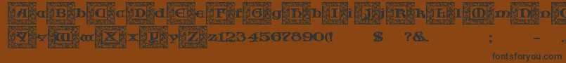 JfCotswoldLeaves Font – Black Fonts on Brown Background