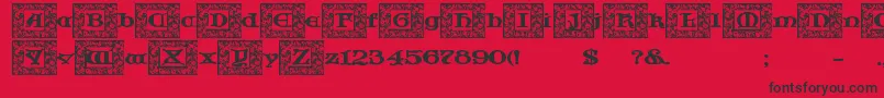 JfCotswoldLeaves Font – Black Fonts on Red Background