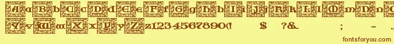 JfCotswoldLeaves Font – Brown Fonts on Yellow Background