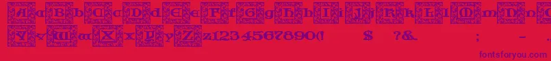JfCotswoldLeaves Font – Purple Fonts on Red Background