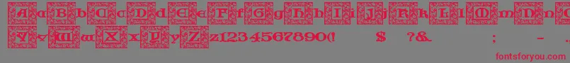 JfCotswoldLeaves Font – Red Fonts on Gray Background