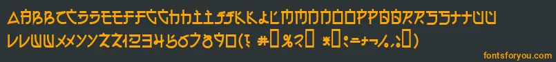 フォントElectroharmonix2 – 黒い背景にオレンジの文字