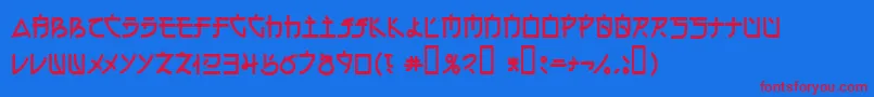 Electroharmonix2-Schriftart – Rote Schriften auf blauem Hintergrund
