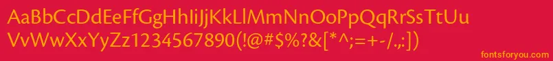 CronosproSubh Font – Orange Fonts on Red Background