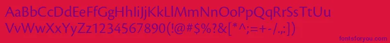 CronosproSubh Font – Purple Fonts on Red Background