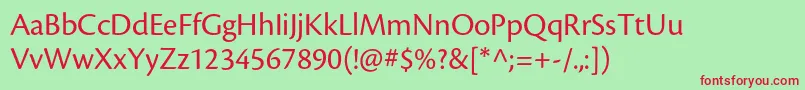 CronosproSubh Font – Red Fonts on Green Background