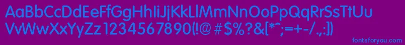 フォントVolkswagenserialMediumRegular – 紫色の背景に青い文字
