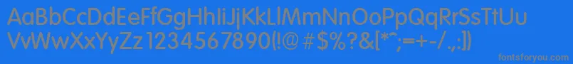 フォントVolkswagenserialMediumRegular – 青い背景に灰色の文字