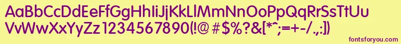 VolkswagenserialMediumRegular Font – Purple Fonts on Yellow Background