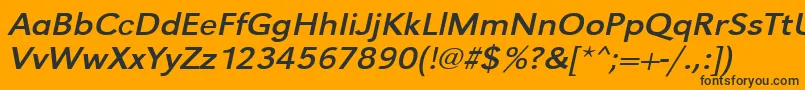 Czcionka UrwgrotesktextwidOblique – czarne czcionki na pomarańczowym tle