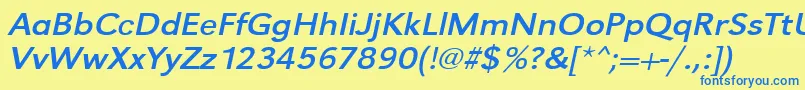 UrwgrotesktextwidOblique Font – Blue Fonts on Yellow Background
