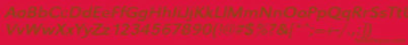 Шрифт UrwgrotesktextwidOblique – коричневые шрифты на красном фоне